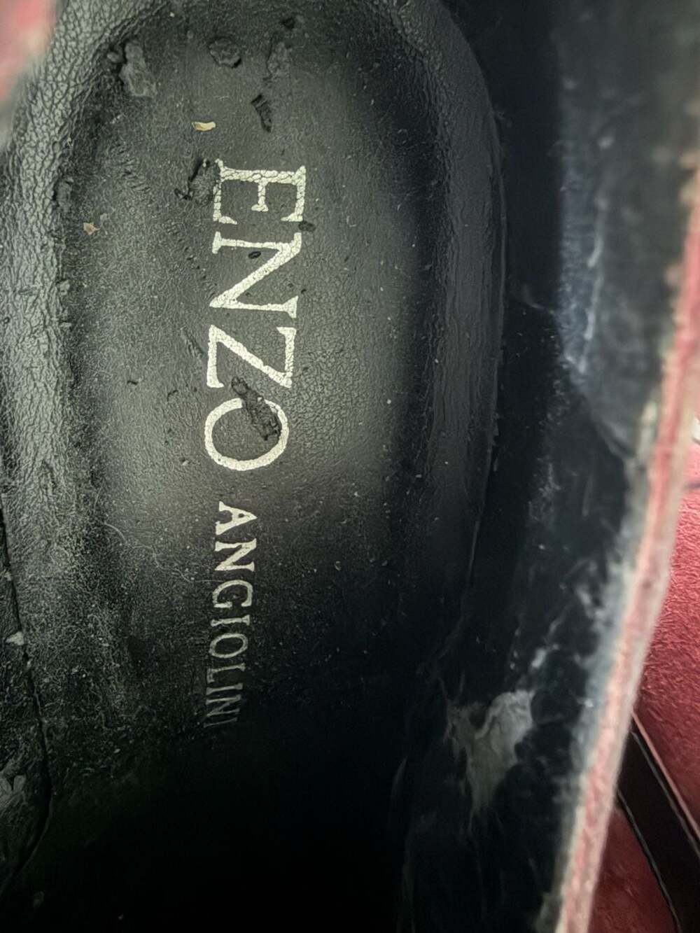 Enzo Angiolini Pumps Size 6M Burgundy Suede Patent Leather Block Heel - Picture 6 of 6